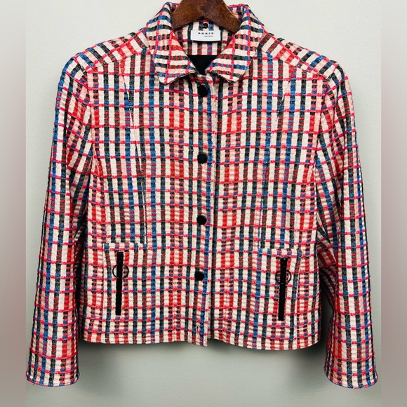 Akris Punto Tweed Plaid Jacket · Boxy Tailored Silhouette - Picture 3 of 16